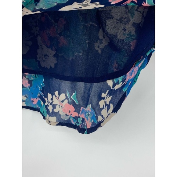 Everly blouse XS floral popover hi low lightweight sheer flowy cottage ruffles - Picture 4 of 6